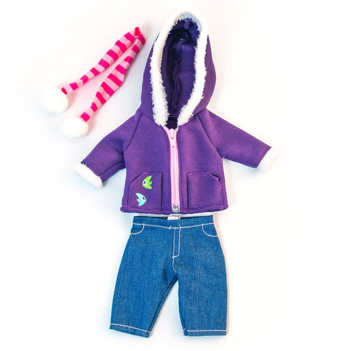 Doll Clothes, Fits 12-5/8" Dolls, Cold Weather Purple Fleece Set - Kidsplace.store