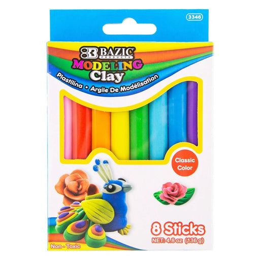 Modeling Clay Sticks, 8 Primary Colors, 4.8 oz (136g) Per Pack, 24 Packs - Kidsplace.store