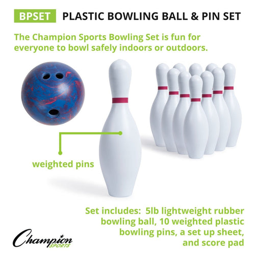 Plastic Bowling Ball & Pin Set - Kidsplace.store