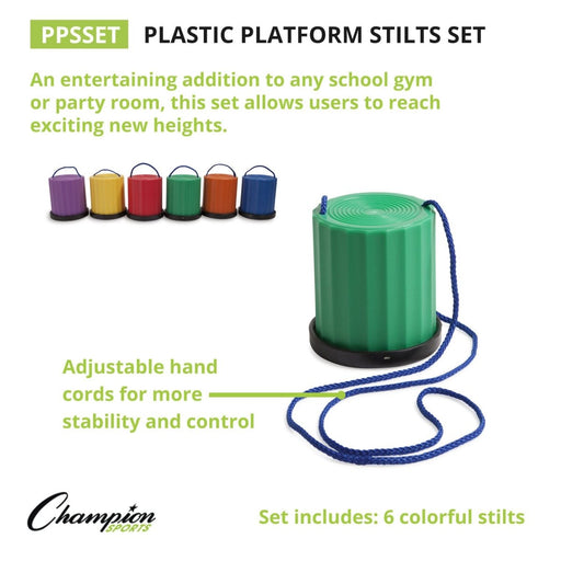 Plastic Platform Stilts, Assorted Colors, Set of 6 - Kidsplace.store