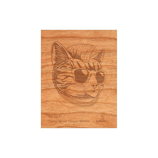 Wood Cat Sticker, Funny Hipster "Mr. Kit T" - Kidsplace.store