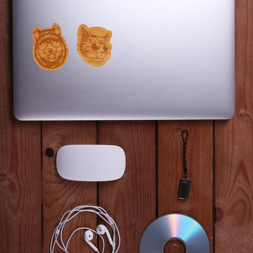 Wood Cat Sticker, Funny Hipster "Mr. Kit T" - Kidsplace.store