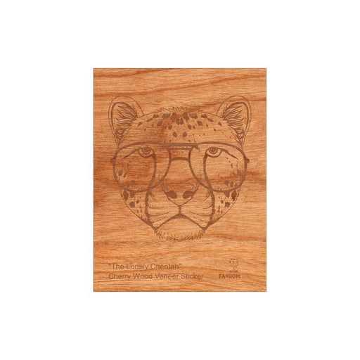 Wood Cheetah Sticker, Funny Hipster "Lonely Cheetah" - Kidsplace.store