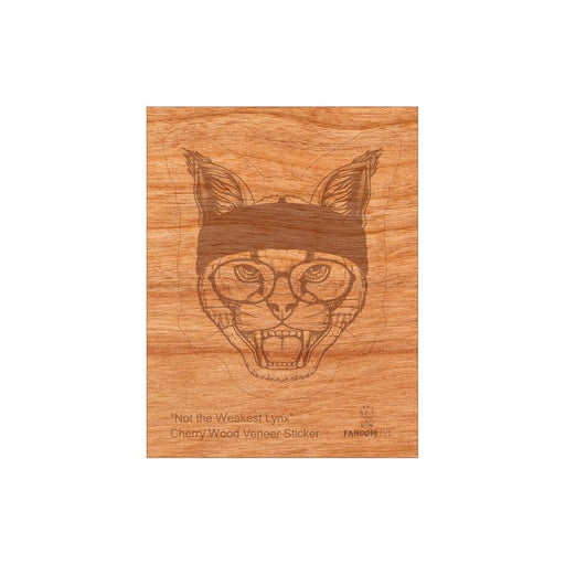 Wood Lynx Sticker, Funny Hipster "Not the Weakest Lynx" - Kidsplace.store