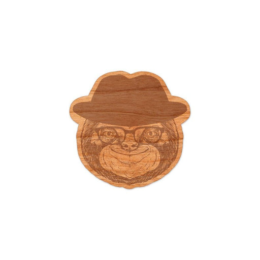 Wood Sloth Sticker, Funny Hipster "Sleuthy Sloth" - Kidsplace.store