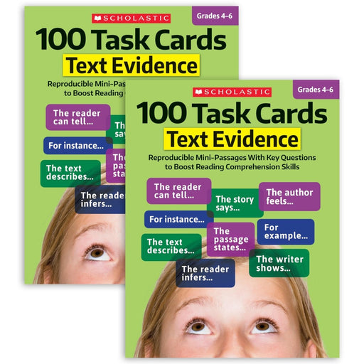 100 Task Cards: Text Evidence Text Activity Book, Pack of 2 - Kidsplace.store