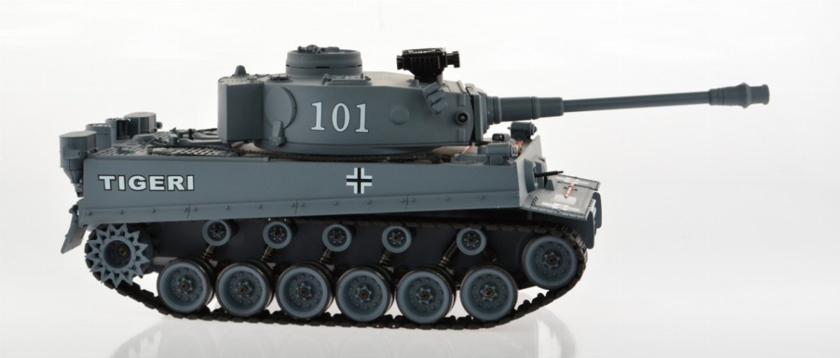 1:18 Scale Tiger 1 Gray With Airsoft Cannon - Kidsplace.store