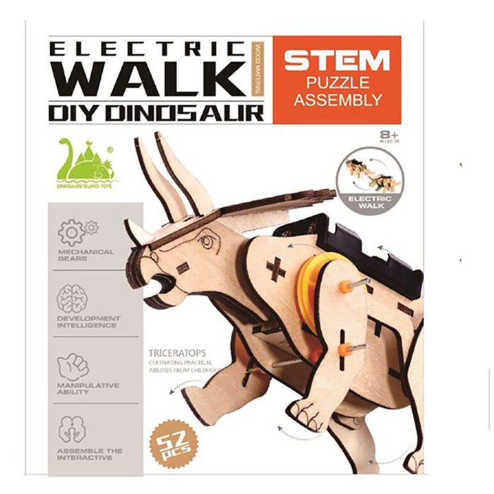 Triceratops DIY Electric Puzzle Assembly STEM Kit  52 pcs