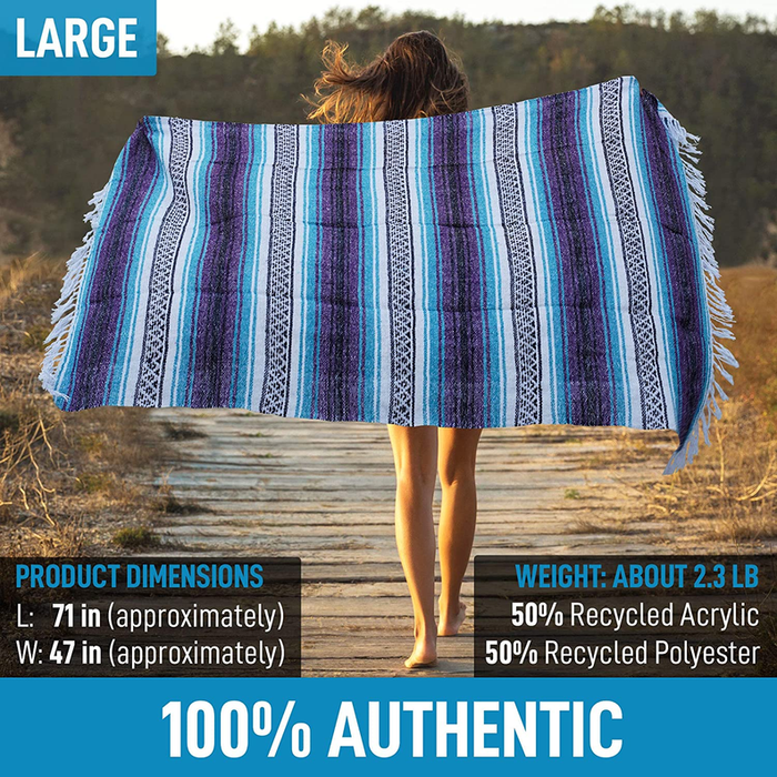 Zulay Home Hand Woven Mexican Blanket