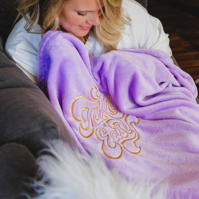 Take It Easy Plush Fleece Nap Blanket