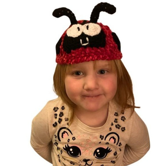 Zammy Yammy Handcrafted Lady Bug  Character Plush Baby and Toddler Beanie Crochet