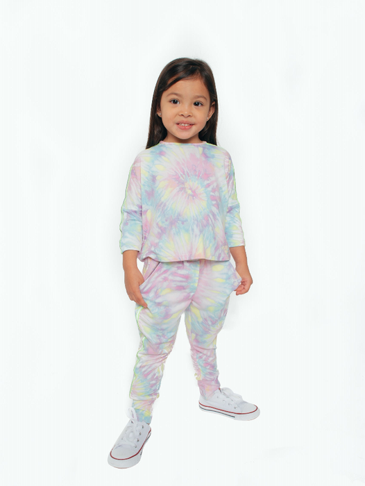 Tie Dye Joggers With Reflective Tape Strip