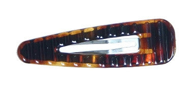 French "Click Clack" Ripple Snap Hair Pin (Tortoise Shell)