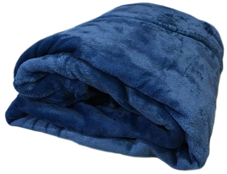 Navy Super Soft Plush Warm Cozy Bed Throw Flannel Blanket