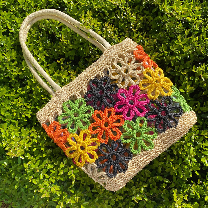 Hand Made Flower Power Tote