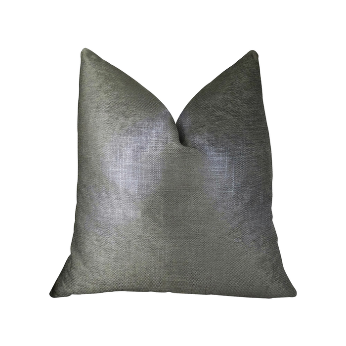 Plutus Lustrous Linen Gunmetal Grey Handmade Luxury Pillow