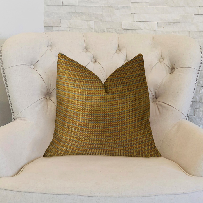 Plutus Madison Copper and Brown Handmade Luxury Pillow