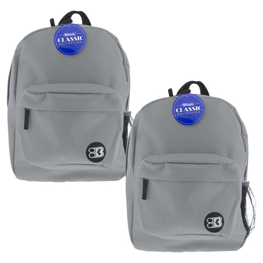 17" Classic Backpack, Gray, Pack of 2 - Kidsplace.store