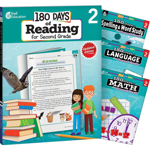 180 Days Reading, Spelling, Language, & Math Grade 2: 4-Book Set - Kidsplace.store