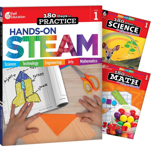 180 Days STEAM, Science, & Math Grade 1: 3-Book Set - Kidsplace.store