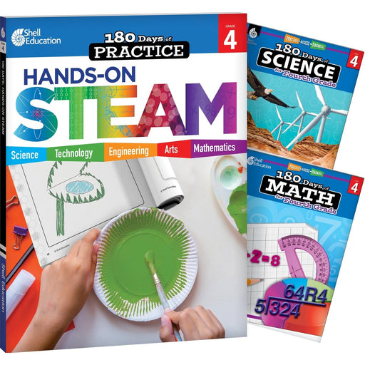 180 Days STEAM, Science, & Math Grade 4: 3-Book Set - Kidsplace.store