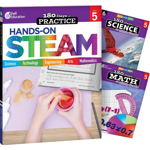 180 Days STEAM, Science, & Math Grade 5: 3-Book Set - Kidsplace.store