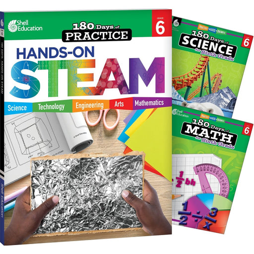 180 Days STEAM, Science, & Math Grade 6: 3-Book Set - Kidsplace.store