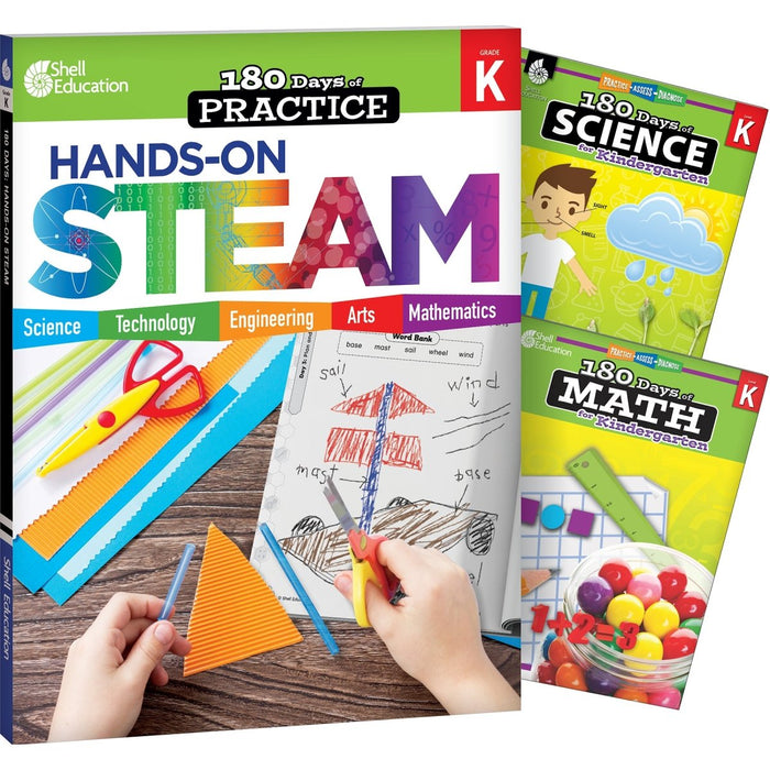 180 Days STEAM, Science, & Math Grade K: 3-Book Set - Kidsplace.store