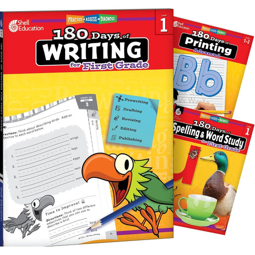 180 Days Writing, Spelling, & Printing Grade 1: 3-Book Set - Kidsplace.store
