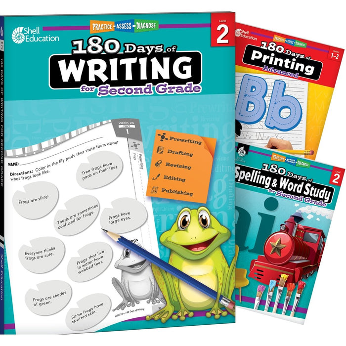 180 Days Writing, Spelling, & Printing Grade 2: 3-Book Set - Kidsplace.store