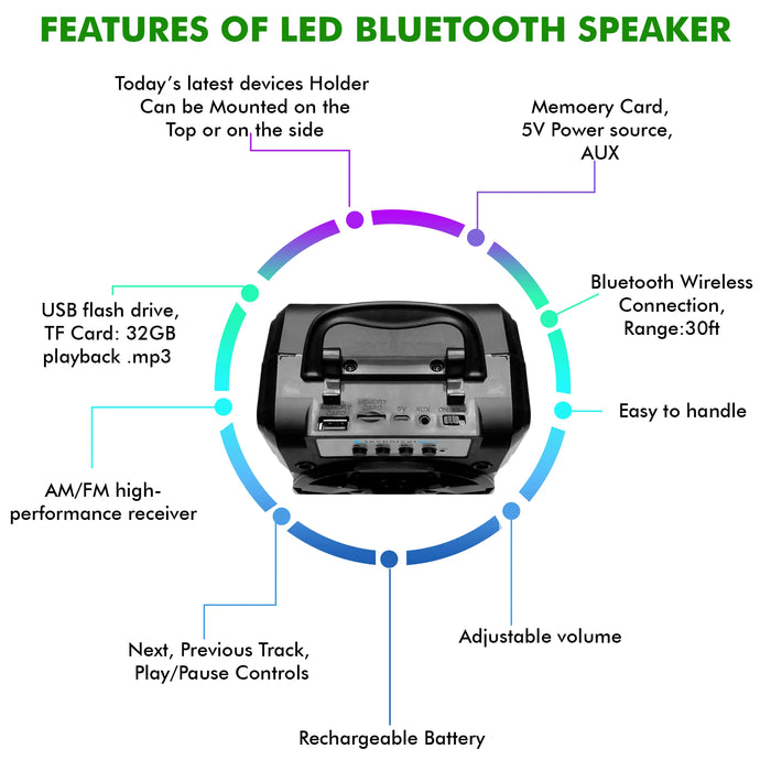 Technical Pro Rechargeable LED Bluetooth Speaker