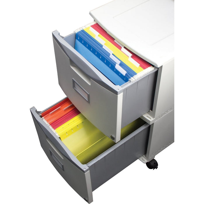 2 Drawer Mobile File Cabinet with Lock, Gray - Kidsplace.store