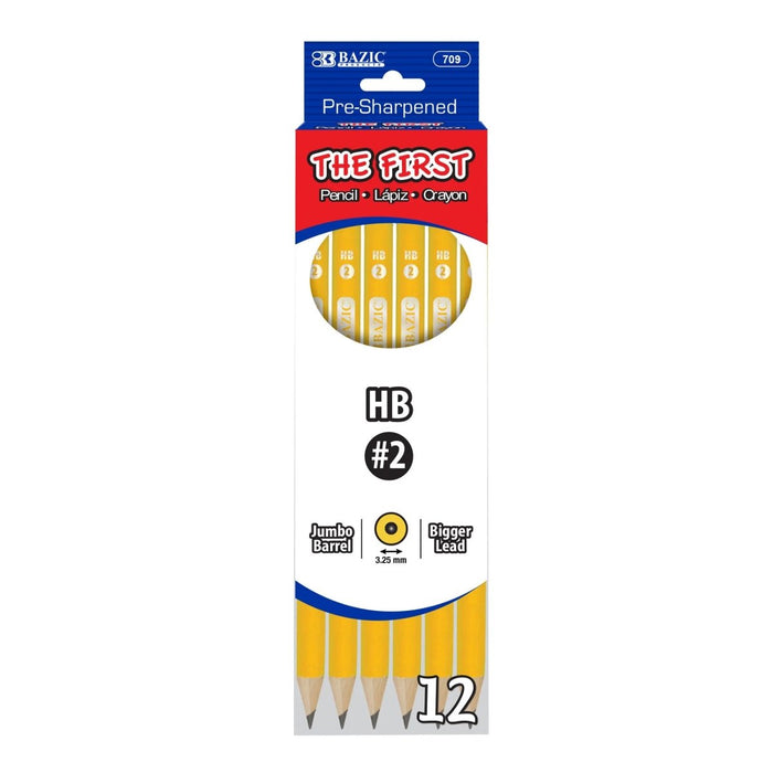 #2 The First Jumbo Premium Yellow Pencil, 12 Per Pack, 6 Packs - Kidsplace.store