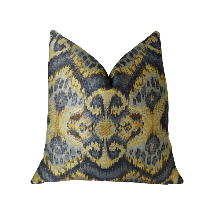 Plutus Sacred Pixie Blue Navy and Taupe Handmade Luxury Pillow