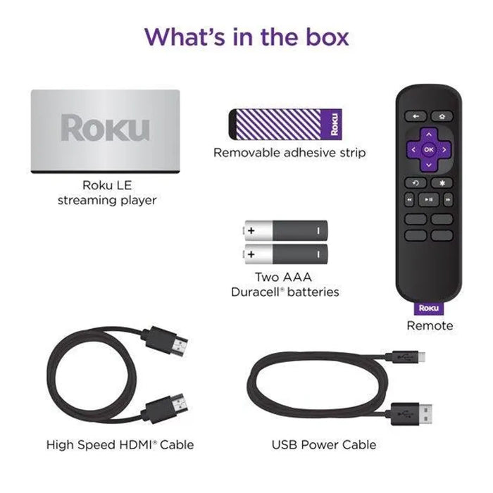 Roku LE HD Streaming Media Player with High Speed HDMI Cable and Simple Remote