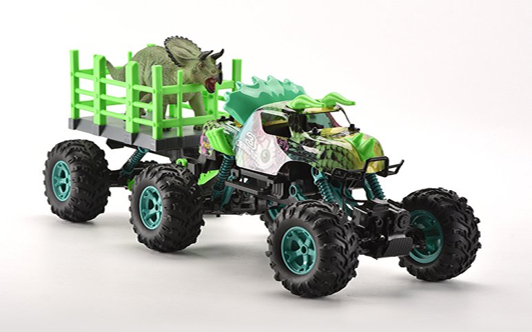 2.4G Scale 1:12 Dinosaur Truck with trailer - Kidsplace.store