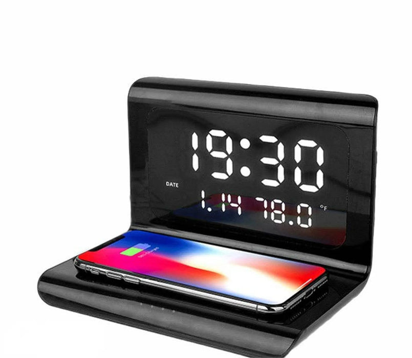 Alarm Clock with 10W Wireless Charging and LED Display