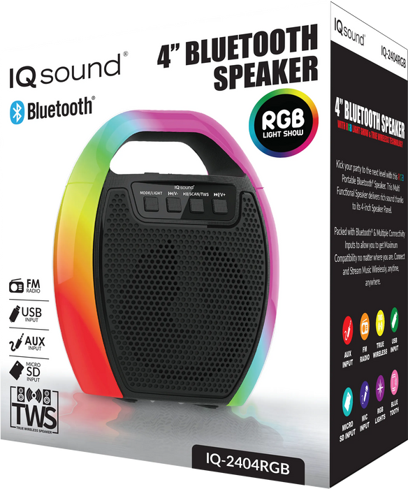 4" Portable Bluetooth Speaker with RGB Handle