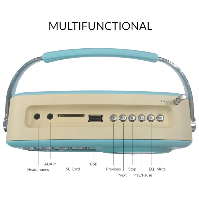 Supersonic Multi-Function tooth Retro Speaker with Rechargeable Battery