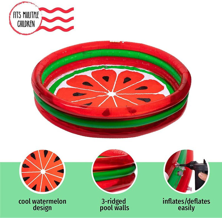 3-Ring Inflatable Pool Watermelon Style - Kidsplace.store