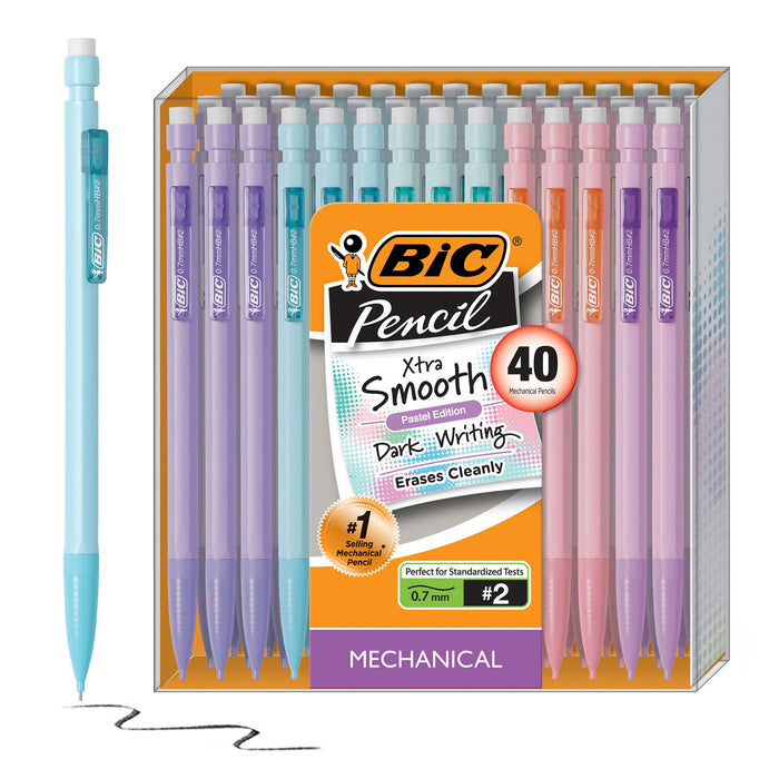 Mechanical Pencil Xtra Life, Pastel Colors, 40 Count