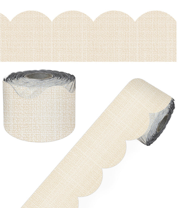 Linen Rolled Scalloped Borders, 65 Feet Per Roll, Pack of 3
