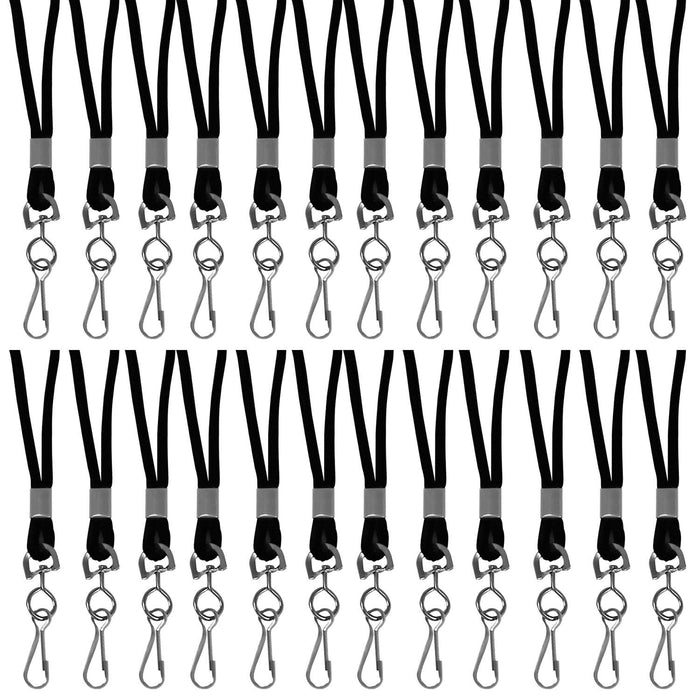 Standard Lanyard, Black, Swivel Hook, Pack of 24