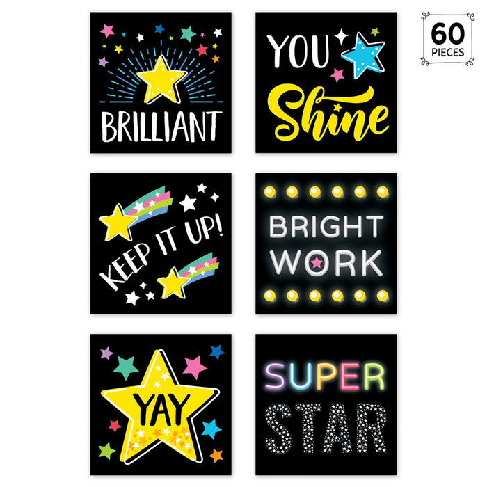 Star Bright Reward Stickers, 60 Per Pack, 6 Packs