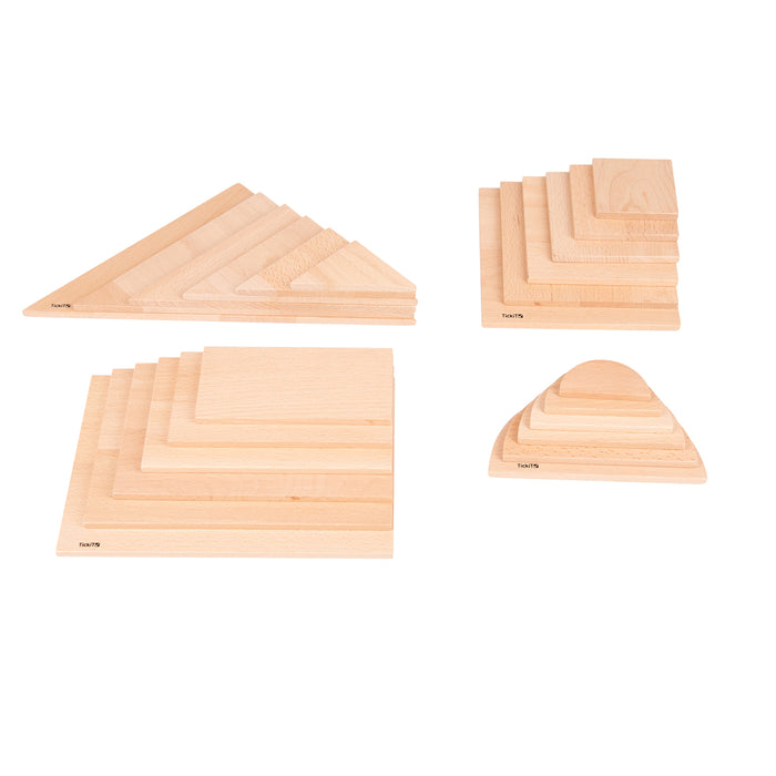 Natural Architect Panels - Complete Set - 24 Wood Panels - 4 Shapes in 6 Sizes