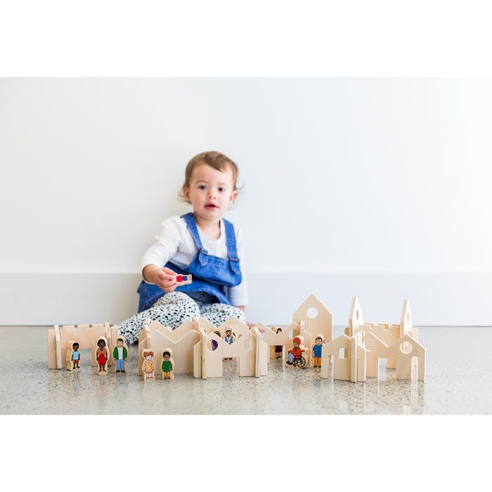 Little Happy Architect Wooden Blocks - Set of 22 - Ages 18m+