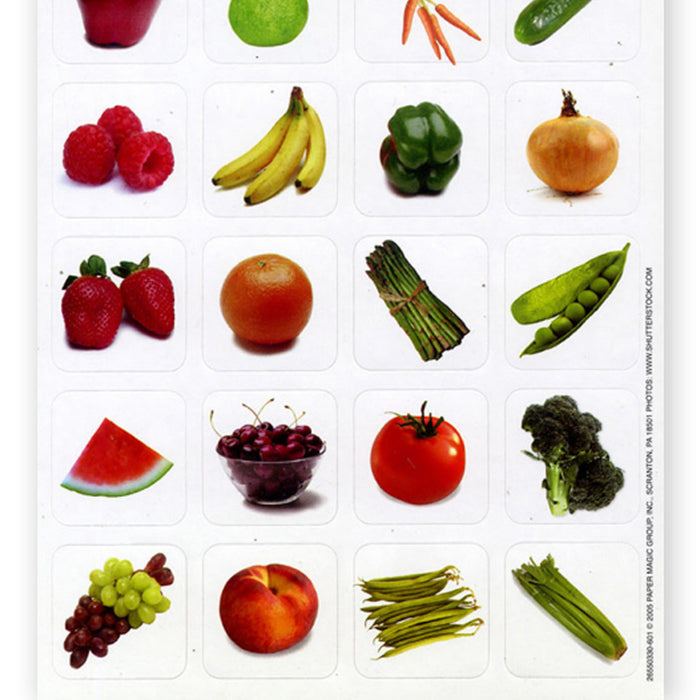 Fruits & Vegetables Theme Stickers, 120 Per Pack, 12 Packs