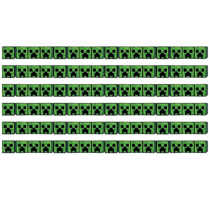 Minecraft Creeper Lineup Wide Trim, 37 Feet Per Pack, 6 Packs