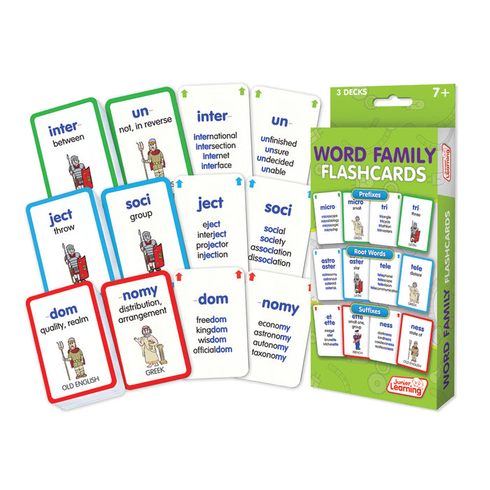 Word Families Flash Cards, 3 Decks Per Pack, 3 Packs