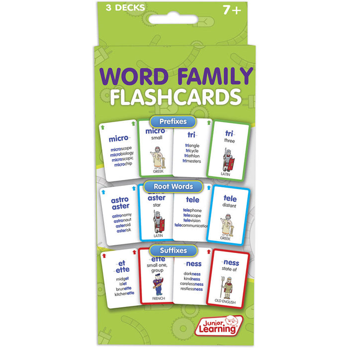 Word Families Flash Cards, 3 Decks Per Pack, 3 Packs